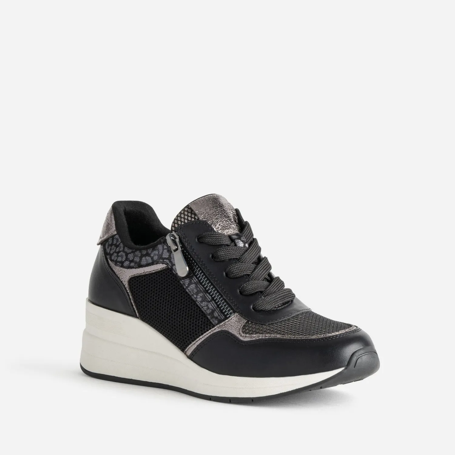 Eram Baskets^Tennis compensée e multi matières NOIR