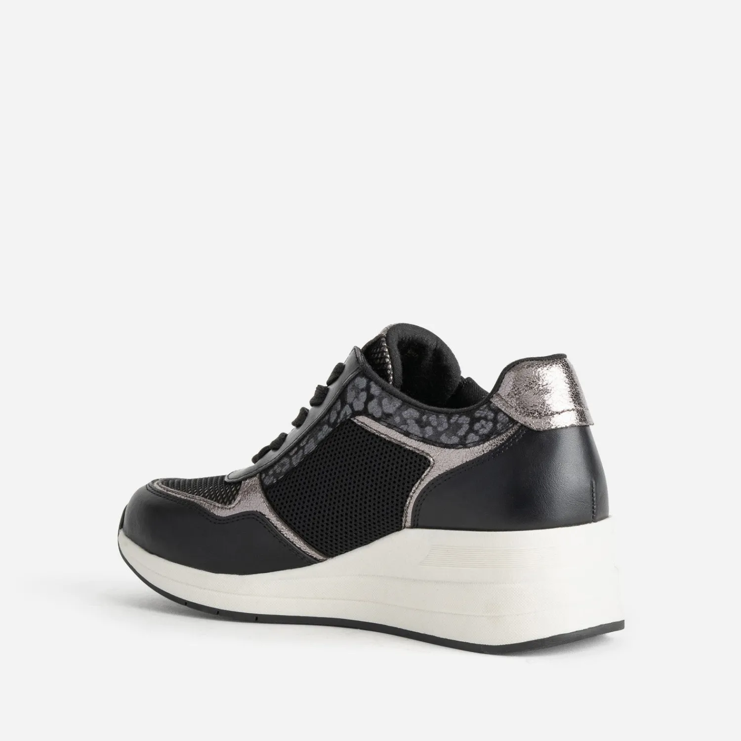 Eram Baskets^Tennis compensée e multi matières NOIR