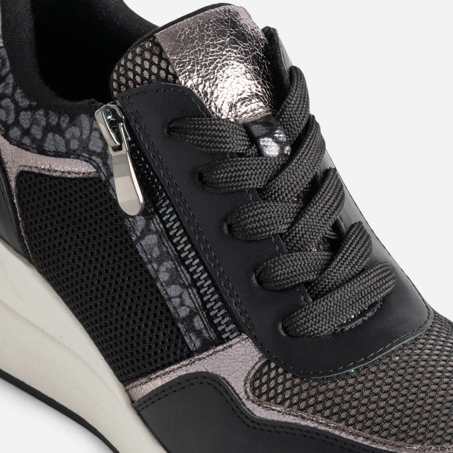 Eram Baskets^Tennis compensée e multi matières NOIR