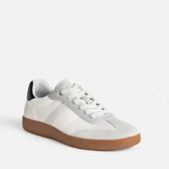 Eram Baskets/Tennis^Tennis écrue et grise bi-matière BLANC