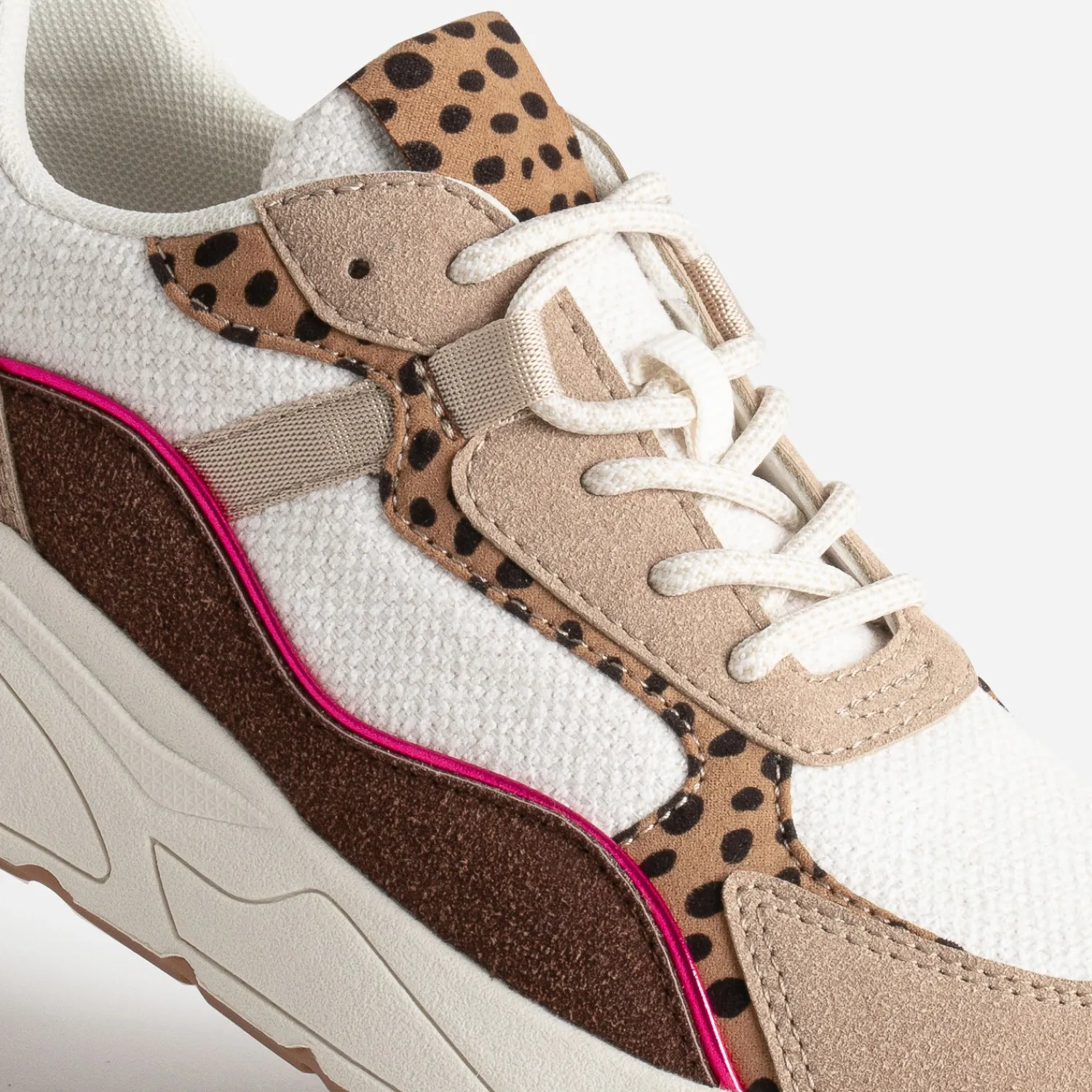 Eram Baskets^Tennis Dad shoes multi-matières BEIGE