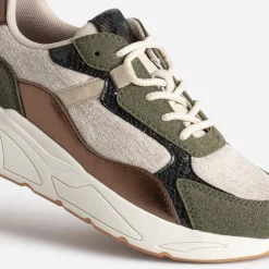 Eram Baskets^Tennis Dad shoes multi-matières KAKI