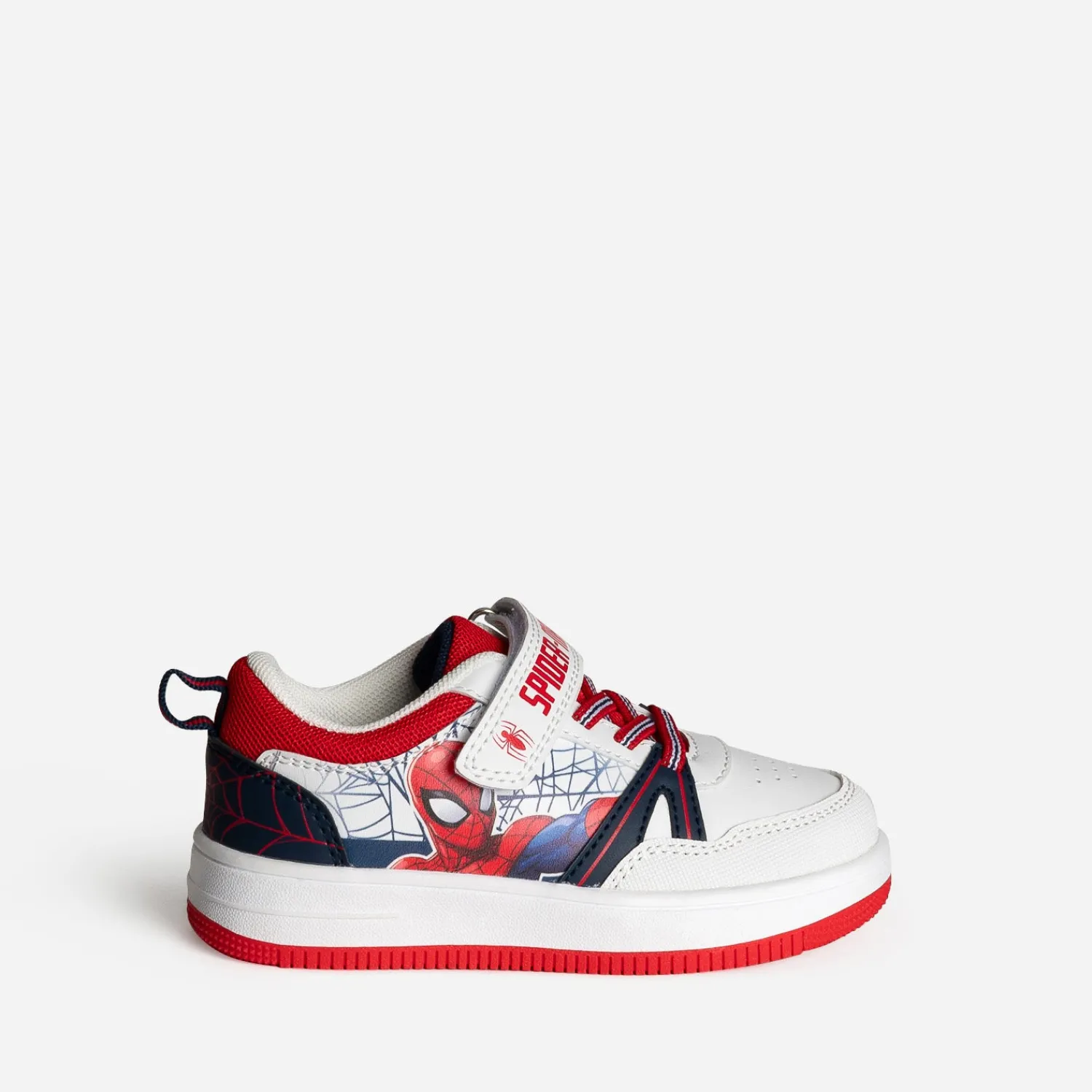 703 Baskets^Tennis enfant SPIDERMAN et blanche ROUGE