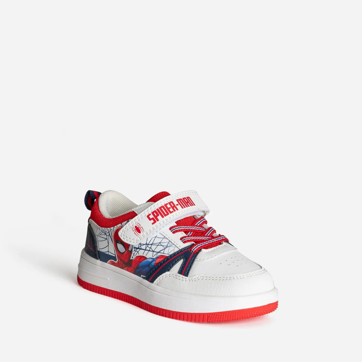 703 Baskets^Tennis enfant SPIDERMAN et blanche ROUGE