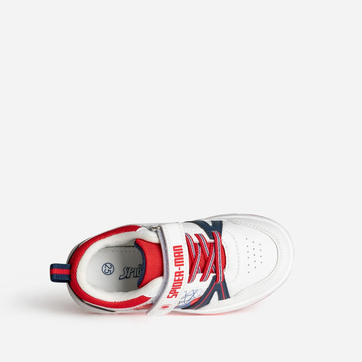 703 Baskets^Tennis enfant SPIDERMAN et blanche ROUGE
