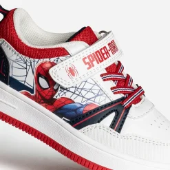703 Baskets^Tennis enfant SPIDERMAN et blanche ROUGE