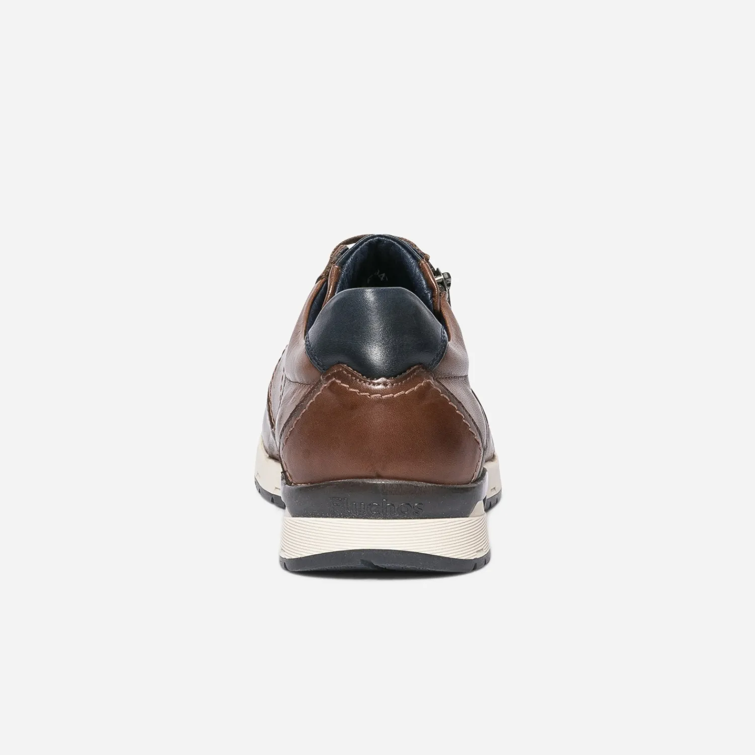 Fluchos Baskets/Tennis^Tennis marron en cuir avec zip COGNAC
