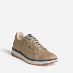 Fluchos Chaussures De Ville^Tennis cuir détails marine TAUPE