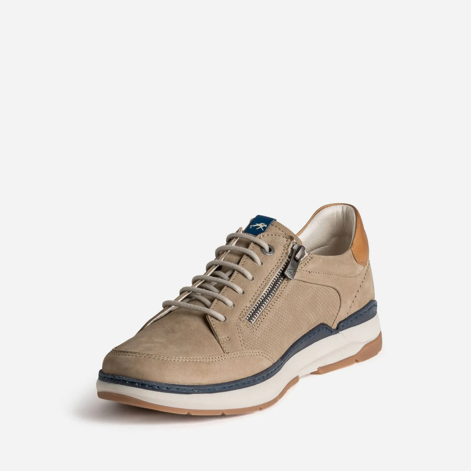 Fluchos Chaussures De Ville^Tennis cuir détails marine TAUPE