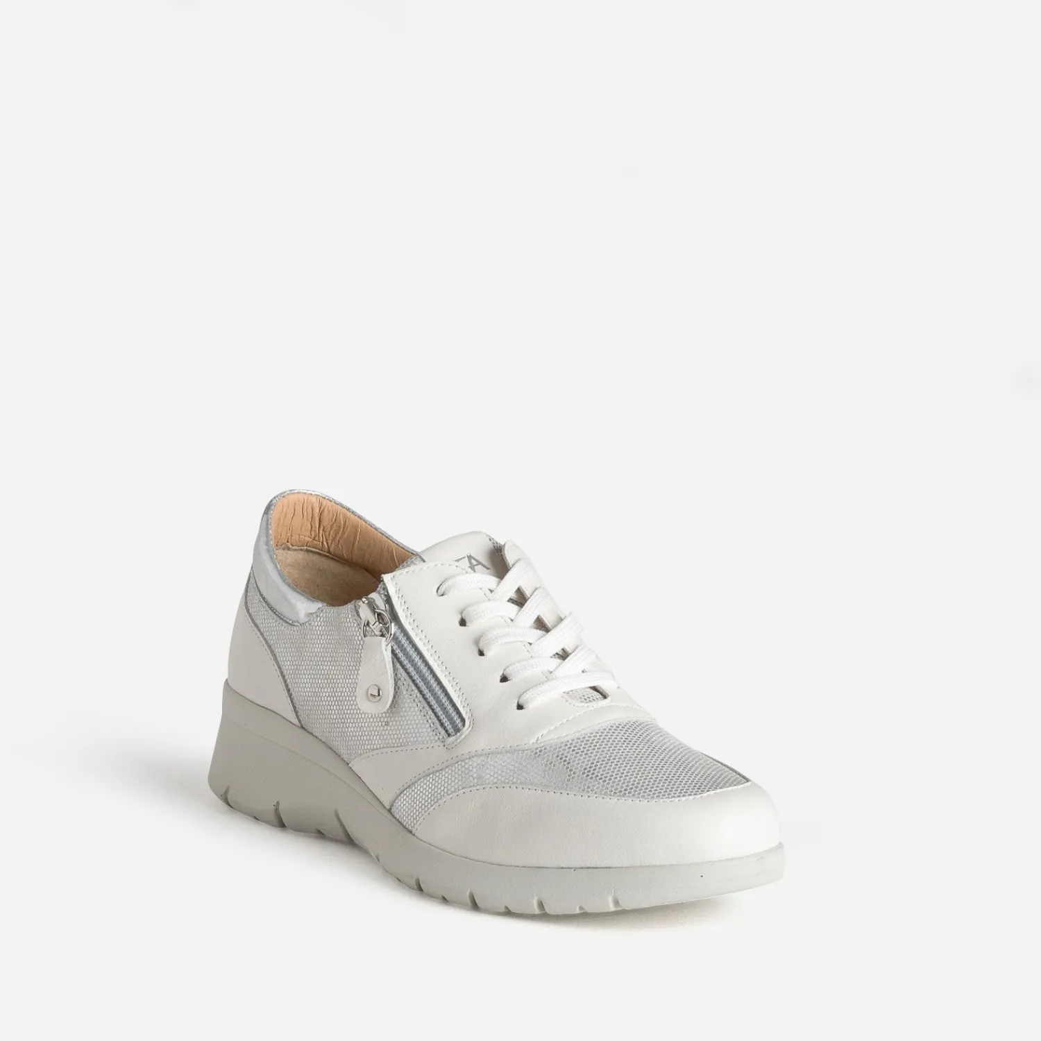 FRANCE ARNO Baskets^Tennis he cuir BLANC