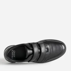 FRANCE ARNO Chaussures De Ville^Tennis e en cuir à scratchs NOIR
