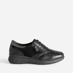 FRANCE ARNO Baskets^Tennis e en cuir NOIR