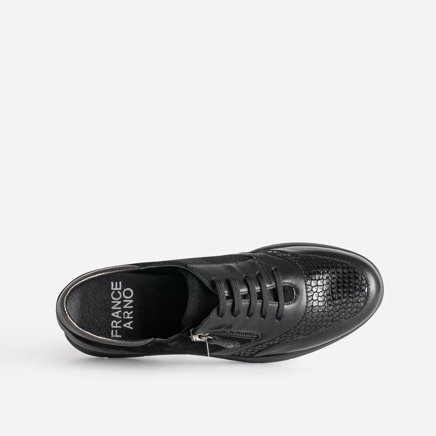 FRANCE ARNO Baskets^Tennis e en cuir NOIR