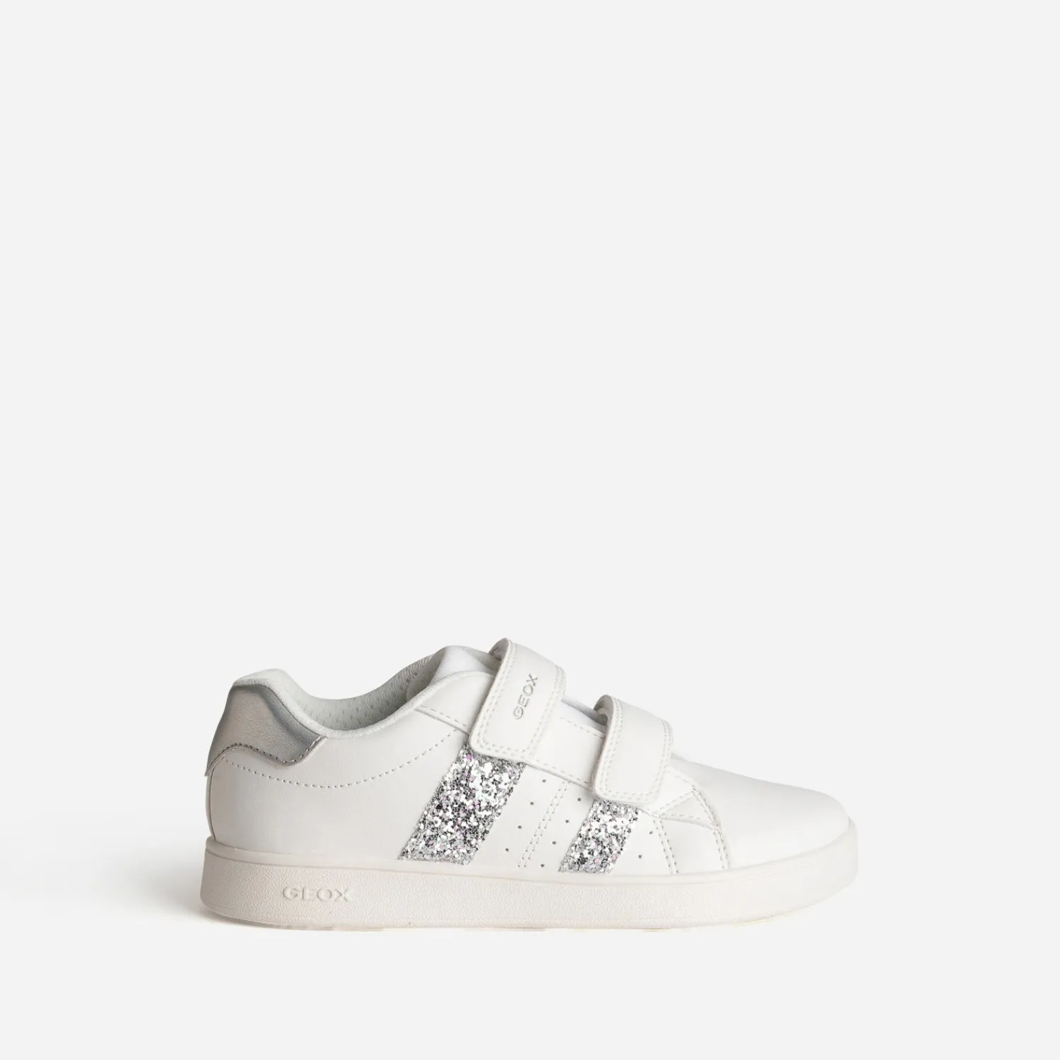 GEOX Baskets^Tennis he détails gris argenté BLANC