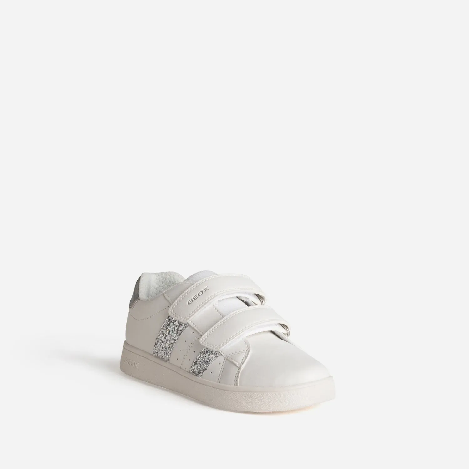 GEOX Baskets^Tennis he détails gris argenté BLANC