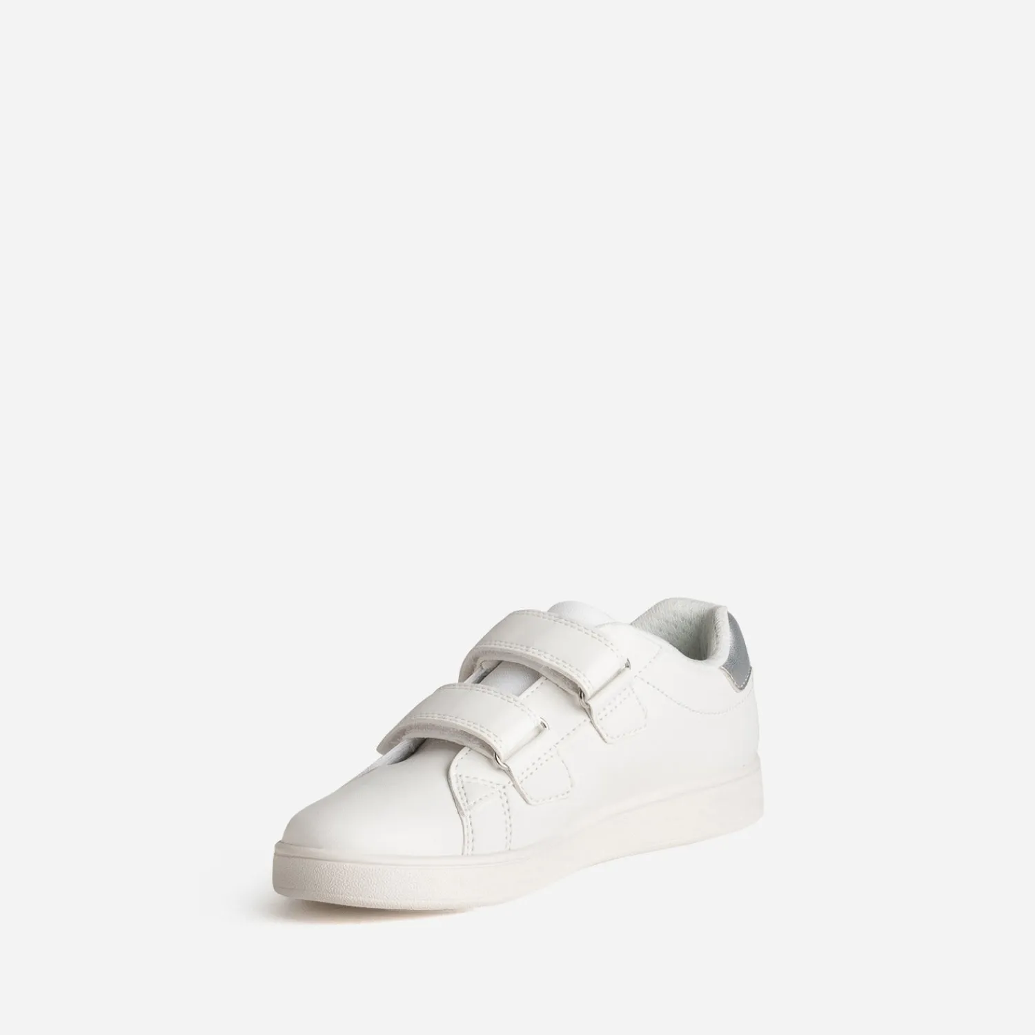 GEOX Baskets^Tennis he détails gris argenté BLANC