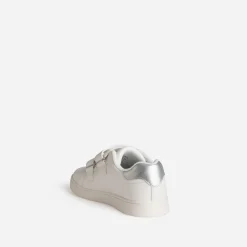 GEOX Baskets^Tennis he détails gris argenté BLANC