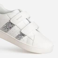 GEOX Baskets^Tennis he détails gris argenté BLANC
