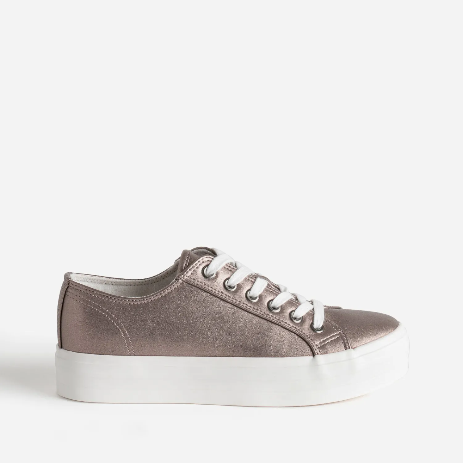 Eram Baskets^Tennis gris foncé métallisé semelle plateforme METALISE