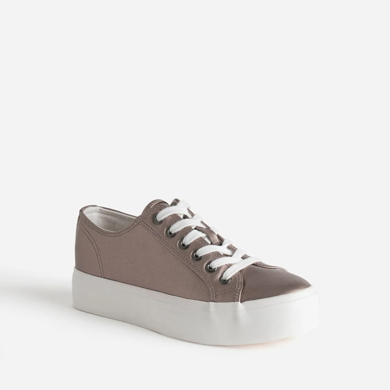 Eram Baskets^Tennis gris foncé métallisé semelle plateforme METALISE