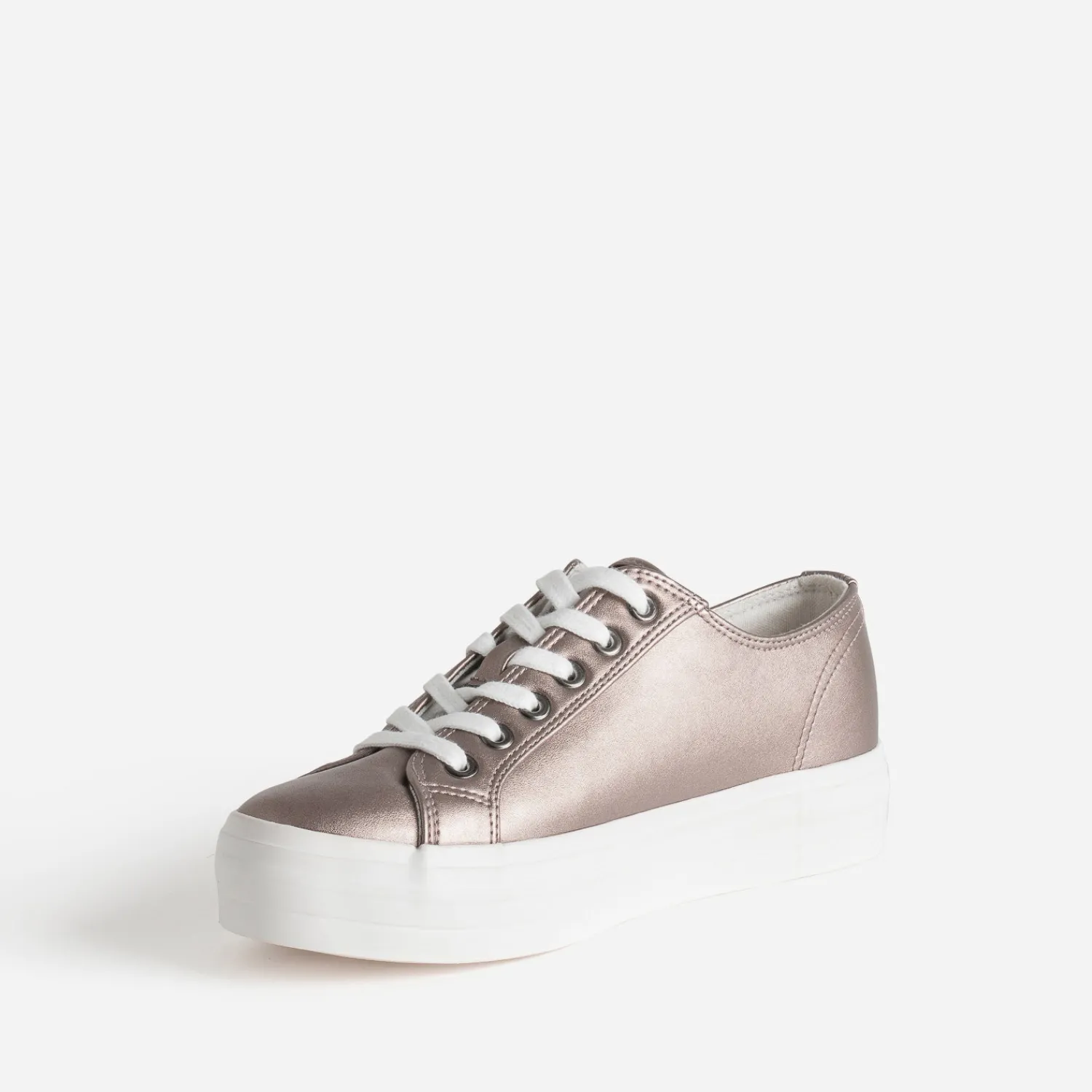 Eram Baskets^Tennis gris foncé métallisé semelle plateforme METALISE
