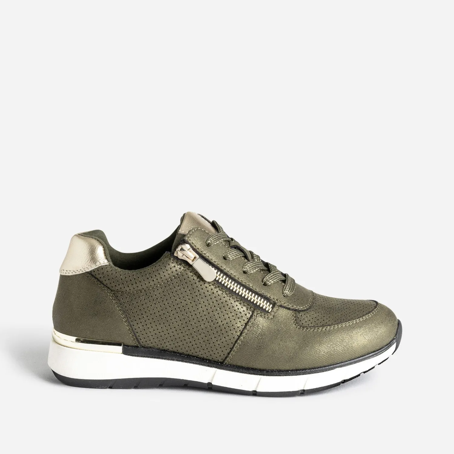 Eram Baskets^Tennis irisé perforée KAKI