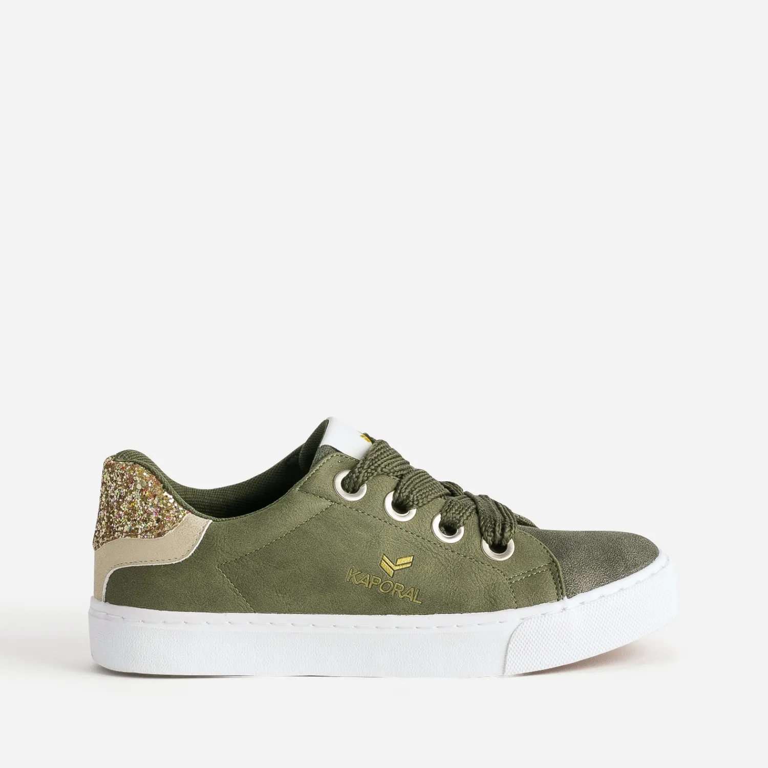 Kaporal Baskets^Tennis avec lacets ruban KAKI