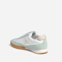 Le Coq Sportif Baskets^Tennis blanche et e bi-matière VERT