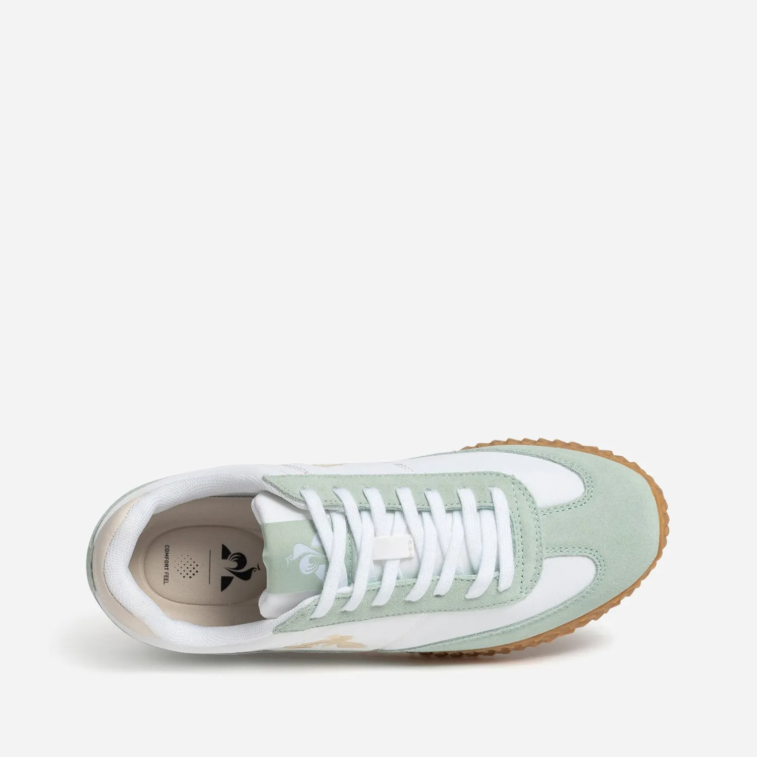 Le Coq Sportif Baskets^Tennis blanche et e bi-matière VERT