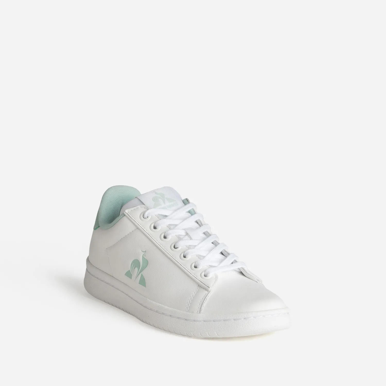 Le Coq Sportif Baskets^Tennis he et verte cuir BLANC