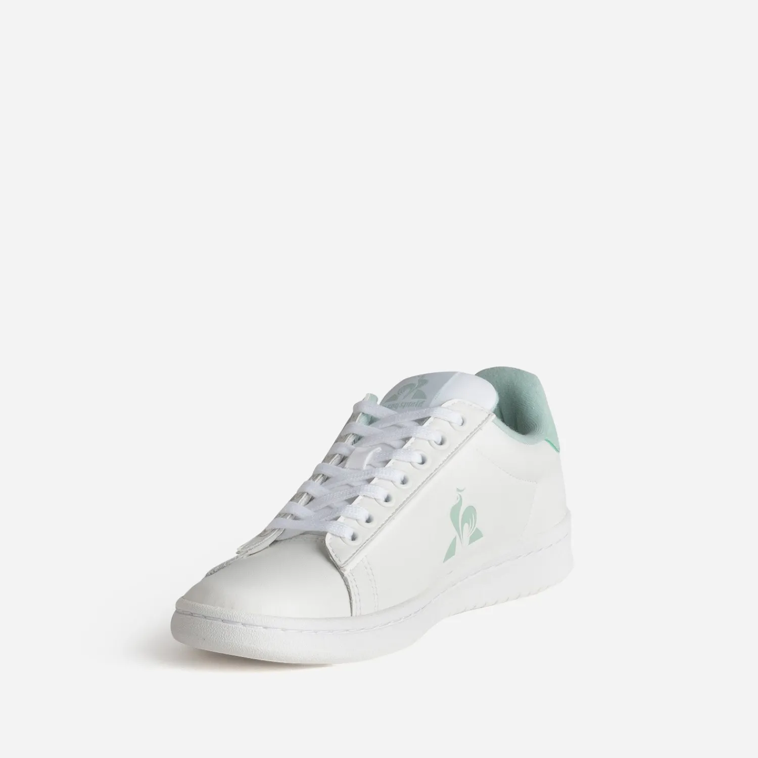 Le Coq Sportif Baskets^Tennis he et verte cuir BLANC