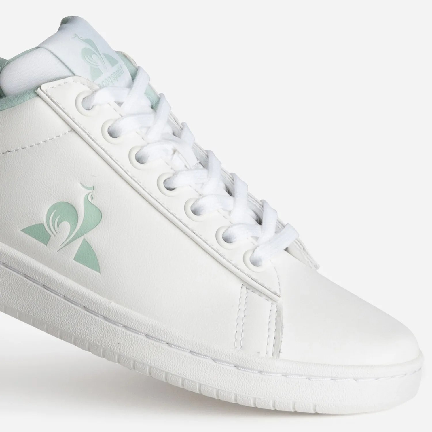 Le Coq Sportif Baskets^Tennis he et verte cuir BLANC