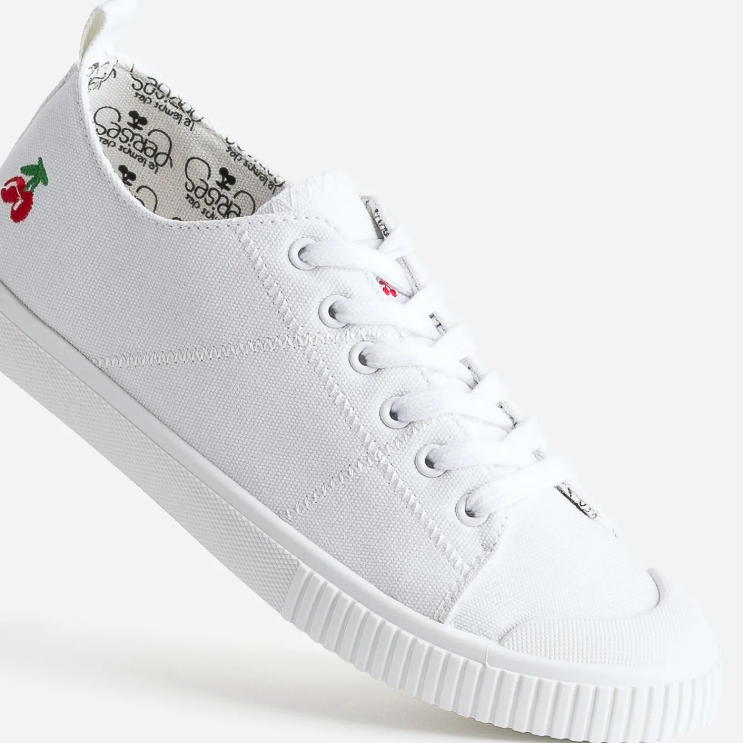 Le Temps des Cerises Baskets^Tennis he en toile BLANC