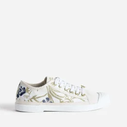 Le Temps des Cerises Baskets^Tennis beige broderies or MULTICOLORE