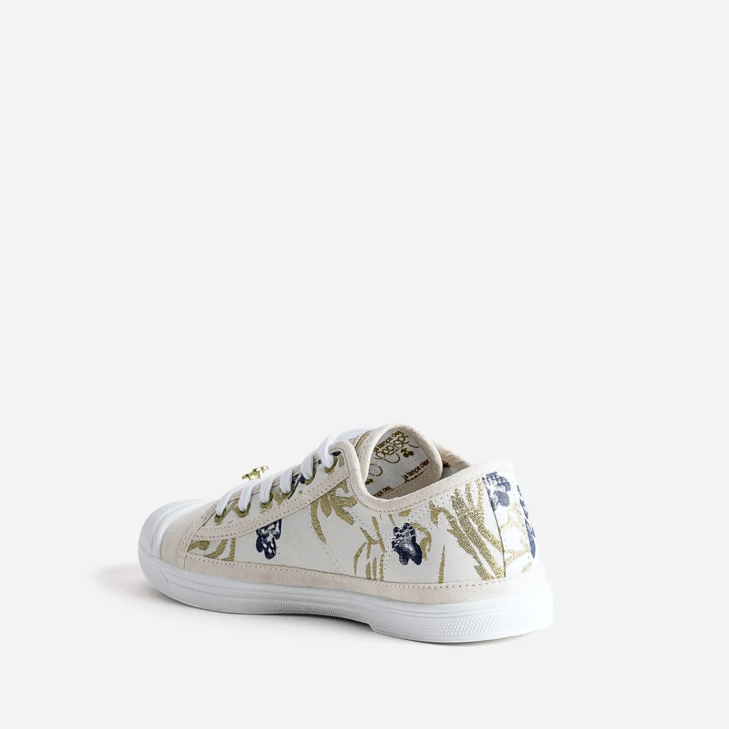 Le Temps des Cerises Baskets^Tennis beige broderies or MULTICOLORE