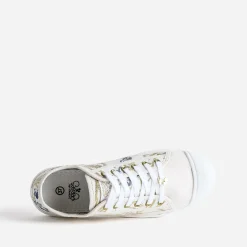 Le Temps des Cerises Baskets^Tennis beige broderies or MULTICOLORE