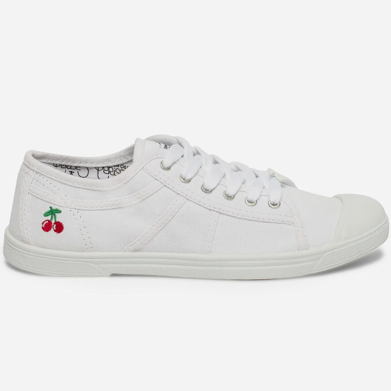 Le Temps des Cerises Baskets^Tennis he en toile BLANC