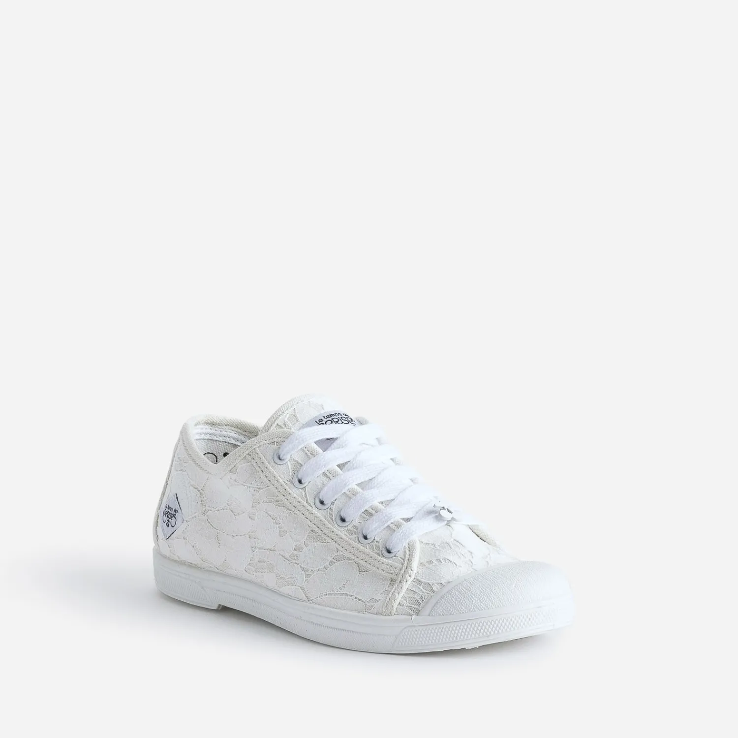 Le Temps des Cerises Baskets^Tennis he effet dentelle BLANC