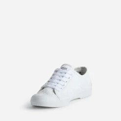 Le Temps des Cerises Baskets^Tennis he effet dentelle BLANC