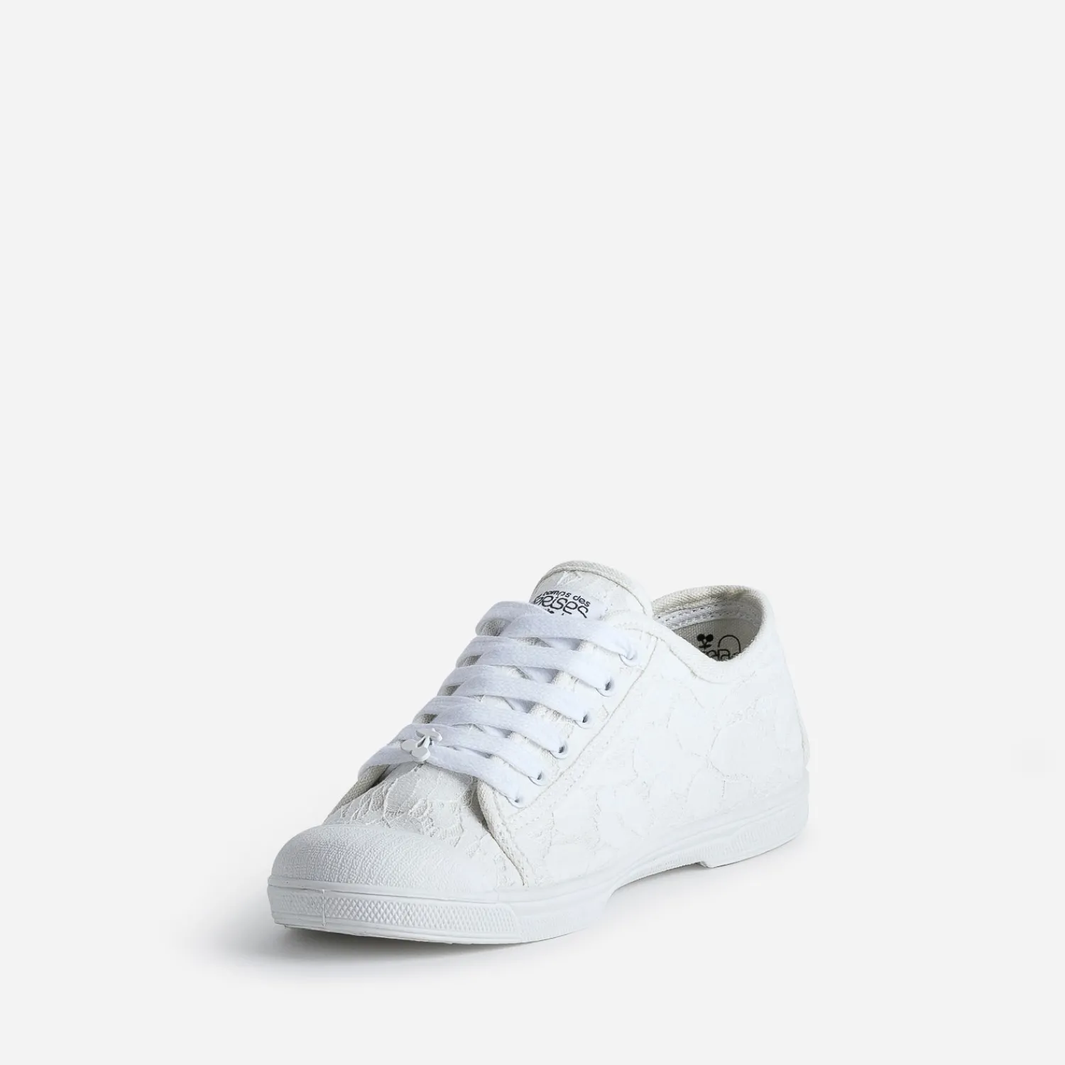 Le Temps des Cerises Baskets^Tennis he effet dentelle BLANC