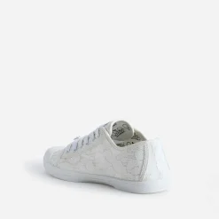 Le Temps des Cerises Baskets^Tennis he effet dentelle BLANC