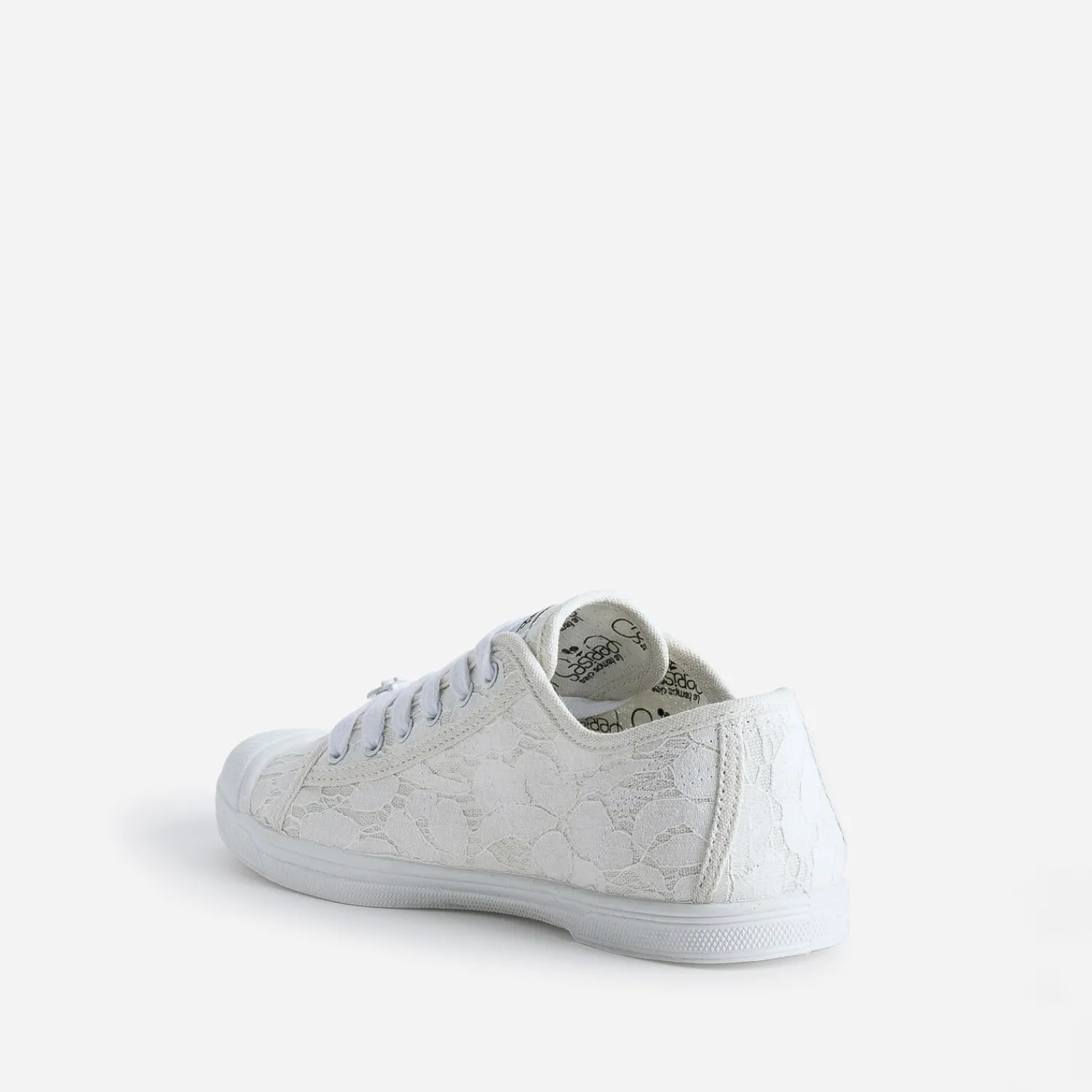 Le Temps des Cerises Baskets^Tennis he effet dentelle BLANC