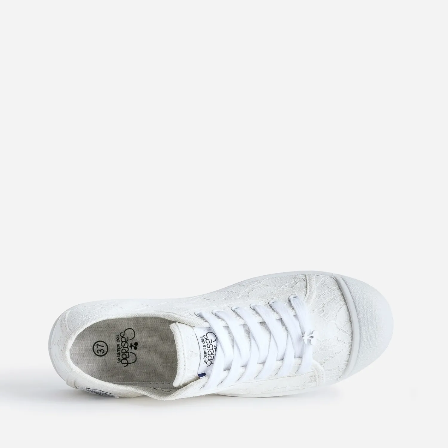 Le Temps des Cerises Baskets^Tennis he effet dentelle BLANC