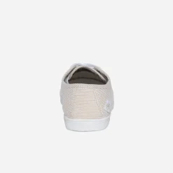 Le Temps des Cerises Baskets^Tennis beige rayée blanc et argent OR