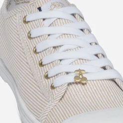 Le Temps des Cerises Baskets^Tennis beige rayée blanc et argent OR