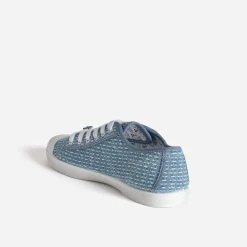 Le Temps des Cerises Baskets^Tennis marine à fleurs BLEU