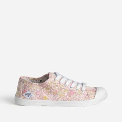 Le Temps des Cerises Baskets^Tennis blanche toile fleurie MULTICOLORE