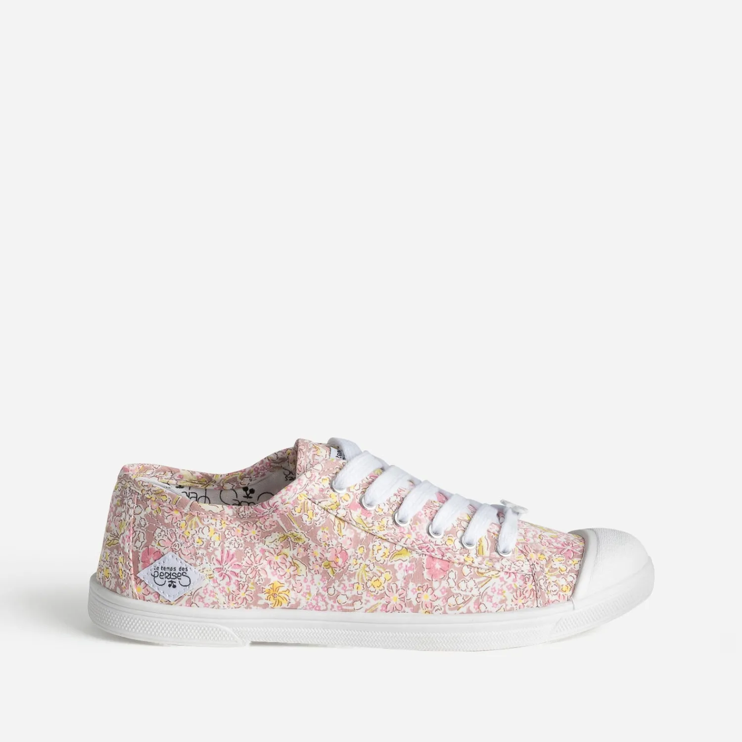 Le Temps des Cerises Baskets^Tennis blanche toile fleurie MULTICOLORE