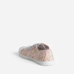 Le Temps des Cerises Baskets^Tennis blanche toile fleurie MULTICOLORE