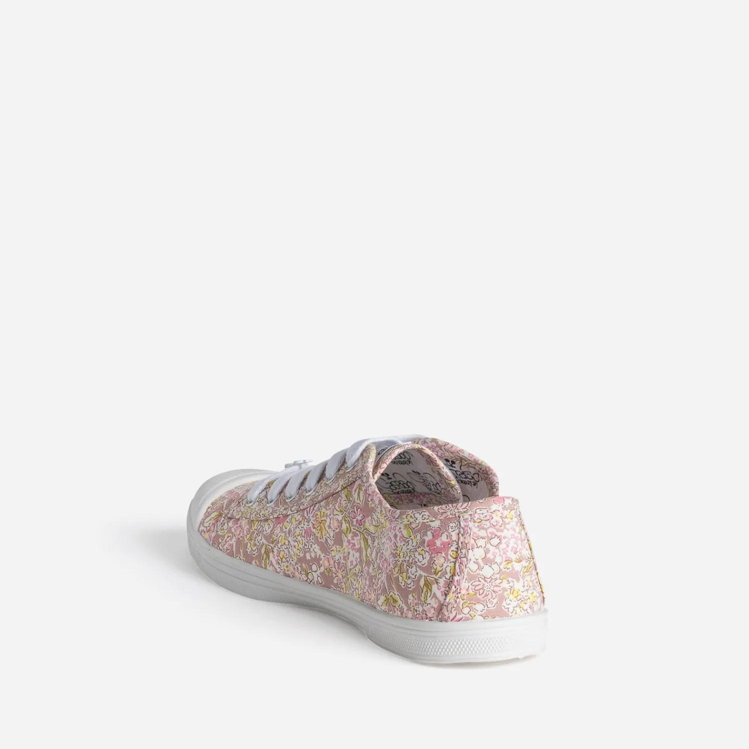 Le Temps des Cerises Baskets^Tennis blanche toile fleurie MULTICOLORE